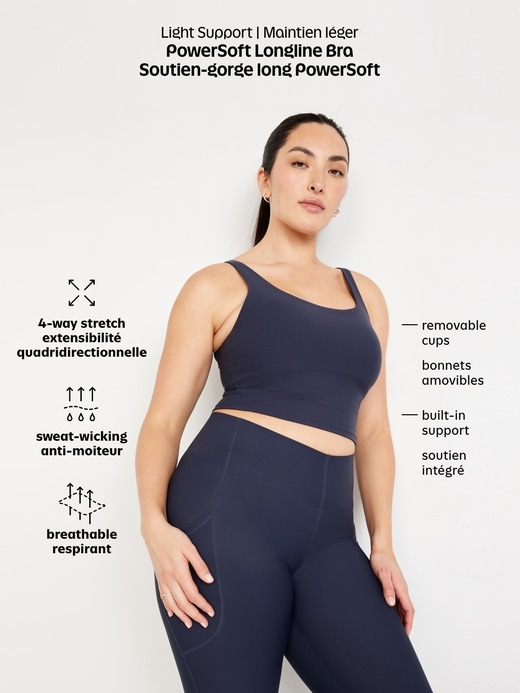 Image number 8 showing, Light Support PowerSoft Longline Sports Bra