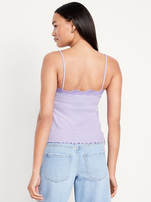 L'image numéro 2 présente Camisole à bordure en dentelle
