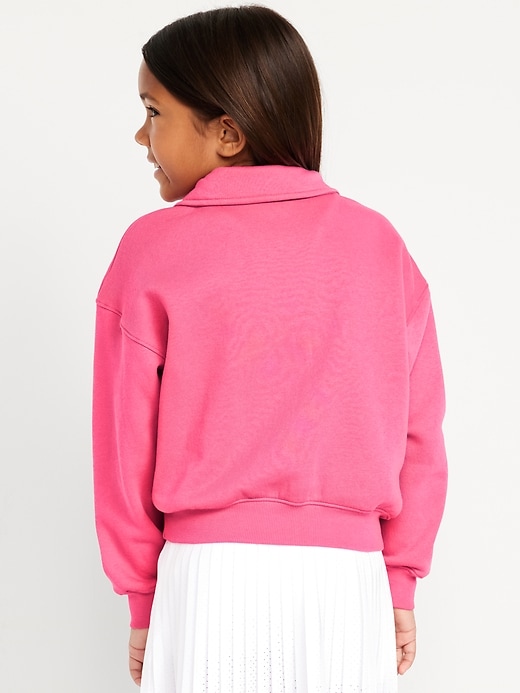View large product image 2 of 4. Oversized Quarter-Zip Sweatshirt for Girls