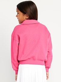 Image number 2 showing, Oversized Quarter-Zip Sweatshirt for Girls
