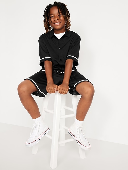 View large product image 1 of 2. Collared Mesh Go-Dry Cool Performance Shirt for Boys