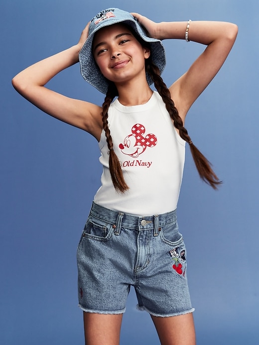View large product image 1 of 6. Old Navy x Disney© Mickey Mouse Fitted Flag Logo-Graphic Tank for Girls