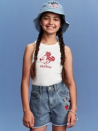 View large product image 3 of 6. Old Navy x Disney© Mickey Mouse Fitted Flag Logo-Graphic Tank for Girls