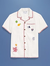 View large product image 6 of 7. Old Navy x Disney© Linen-Blend Embroidered Pocket Shirt for Boys
