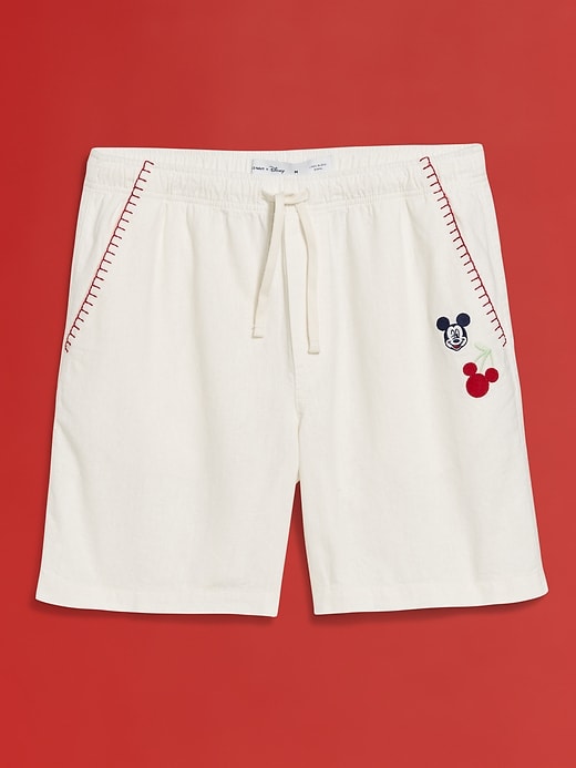 Image number 5 showing, Old Navy x Disney© Mickey Mouse Linen-Blend Jogger Shorts -- 7-inch inseam