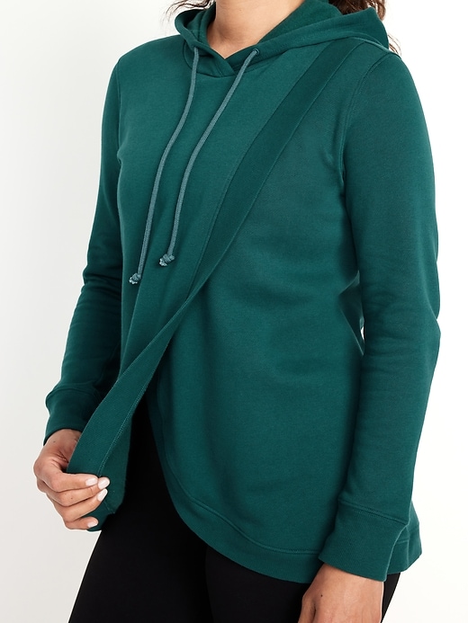 Image number 7 showing, Maternity Cross-Front Nursing Pullover Hoodie