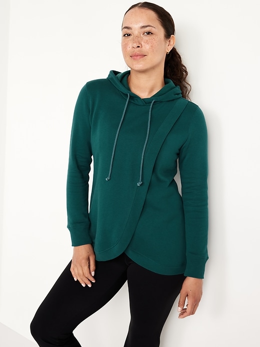 Image number 5 showing, Maternity Cross-Front Nursing Pullover Hoodie