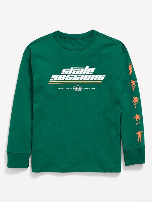 View large product image 2 of 3. Oversized Long-Sleeve Graphic T-Shirt for Boys