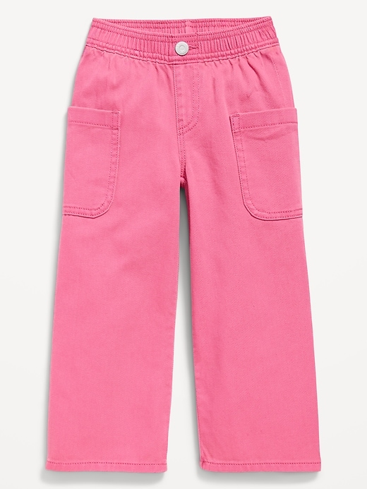 View large product image 1 of 2. High-Waisted Baggy Wide-Leg Pull-On Pants for Toddler Girls