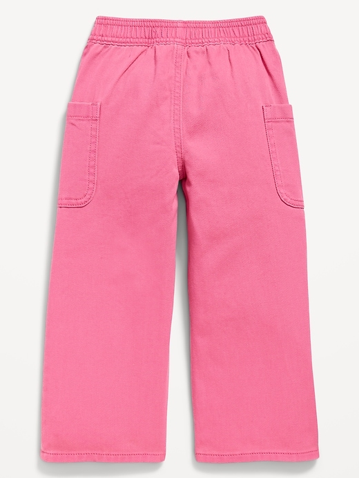 View large product image 2 of 2. High-Waisted Baggy Wide-Leg Pull-On Pants for Toddler Girls