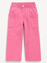 Image number 1 showing, High-Waisted Baggy Wide-Leg Pull-On Pants for Toddler Girls