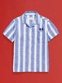 View large product image 6 of 6. Old Navy x Disney© Mickey Mouse Linen-Blend Pocket Shirt for Boys