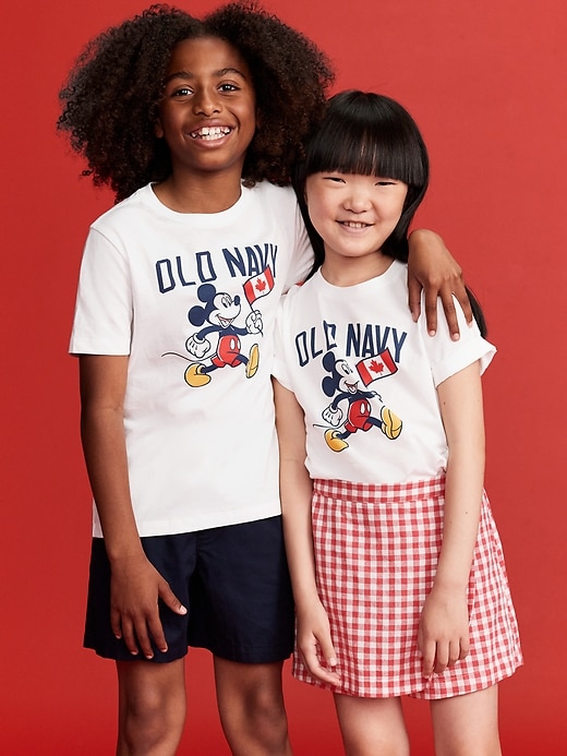 View large product image 1 of 4. Old Navy x Disney© Mickey Mouse Gender-Neutral Flag Logo-Graphic T-Shirt for Kids