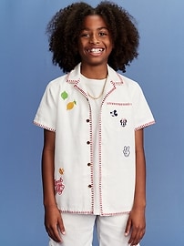 View large product image 4 of 7. Old Navy x Disney© Linen-Blend Embroidered Pocket Shirt for Boys
