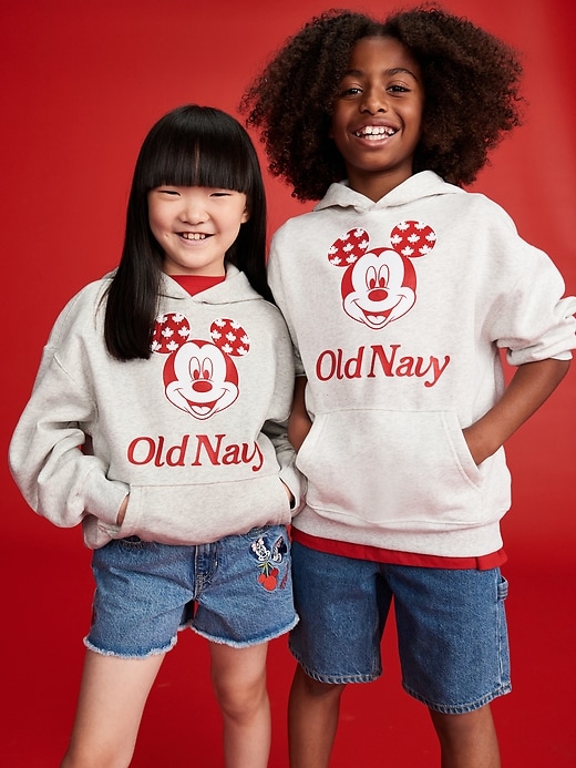 View large product image 1 of 5. Old Navy x Disney© Mickey Mouse Gender-Neutral Flag Logo-Graphic Pullover Hoodie for Kids