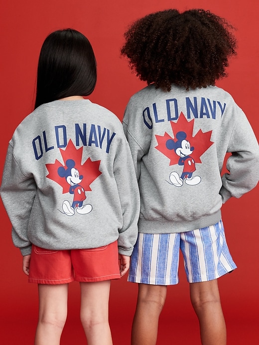 View large product image 2 of 4. Old Navy x Disney© Mickey Mouse Gender-Neutral Flag Logo-Graphic Sweatshirt for Kids