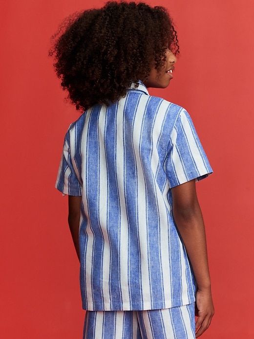 View large product image 2 of 6. Old Navy x Disney© Mickey Mouse Linen-Blend Pocket Shirt for Boys