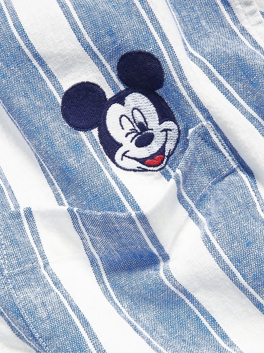 Image number 5 showing, Old Navy x Disney© Mickey Mouse Linen-Blend Cropped Utility Shirt