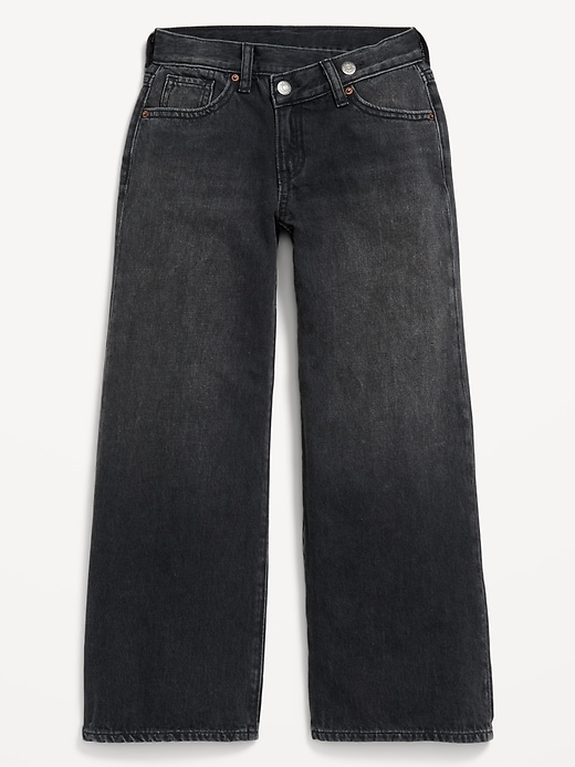 View large product image 1 of 3. Super Baggy Wide-Leg Crossover Jeans for Girls