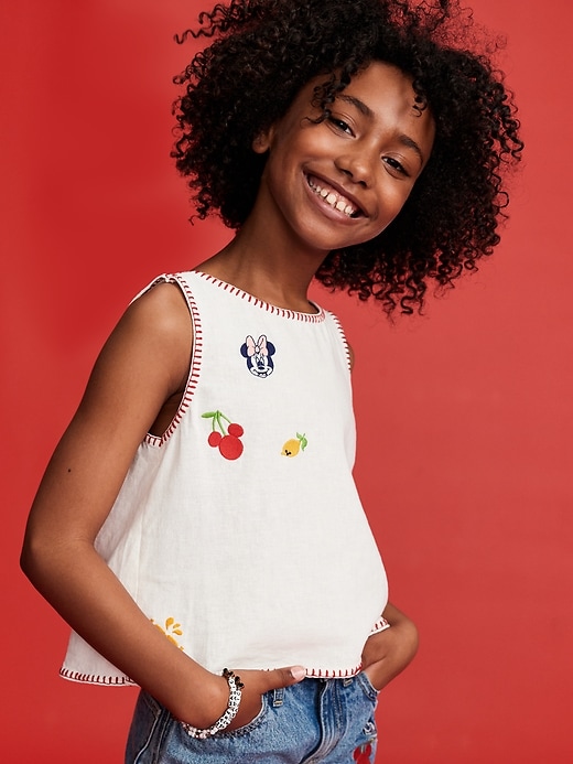 View large product image 1 of 6. Old Navy x Disney© Sleeveless Linen-Blend Top for Girls