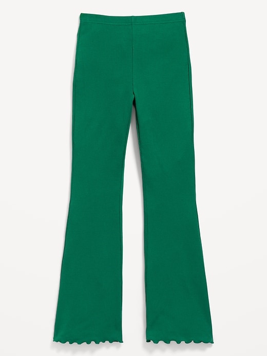 View large product image 1 of 2. High-Waisted Ribbed Flared Leggings for Girls