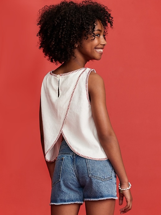 View large product image 2 of 6. Old Navy x Disney© Sleeveless Linen-Blend Top for Girls