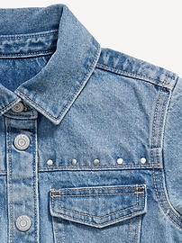 View large product image 4 of 4. Studded Pocket Jean Shirt Dress for Girls