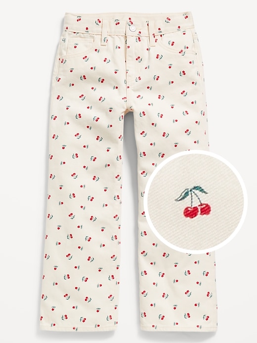 Image number 4 showing, Printed High-Waisted Baggy Wide-Leg Jeans for Girls