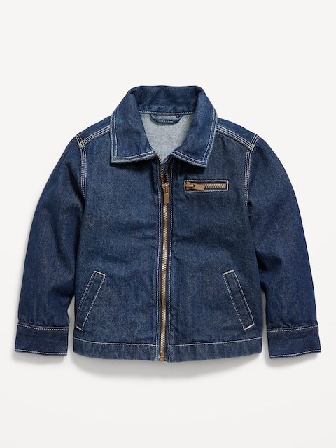 Full-Zip Jean Barn Coat for Toddler Boys - Cody (Dark Wash)