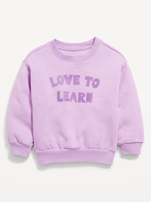View large product image 1 of 1. Long-Sleeve Graphic Sweatshirt for Toddler Girls