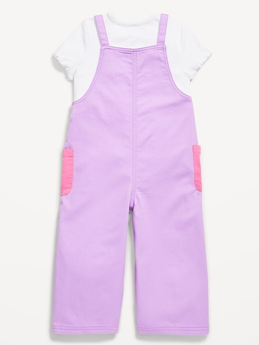 View large product image 2 of 3. Short-Sleeve T-Shirt and Pocket Jumpsuit Set for Toddler Girls