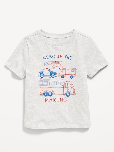 T-shirt à manches courtes à imprimé unisexe pour tout-petit