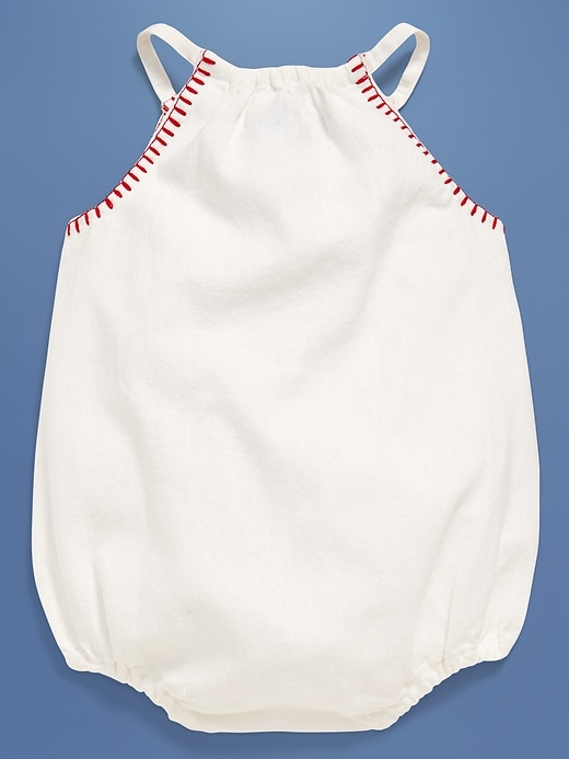 View large product image 2 of 5. Old Navy x Disney© Linen-Blend Sleeveless One-Piece Romper for Baby
