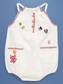 View large product image 3 of 5. Old Navy x Disney© Linen-Blend Sleeveless One-Piece Romper for Baby