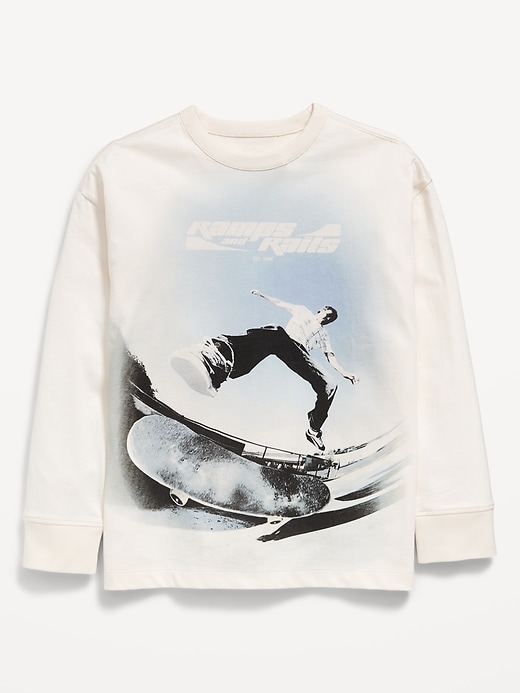 View large product image 2 of 2. Oversized Long-Sleeve Graphic T-Shirt for Boys