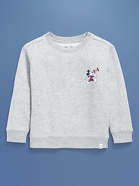 View large product image 3 of 4. Old Navy x Disney© Mickey Mouse Oversized Unisex Flag Logo-Graphic Sweatshirt for Toddler