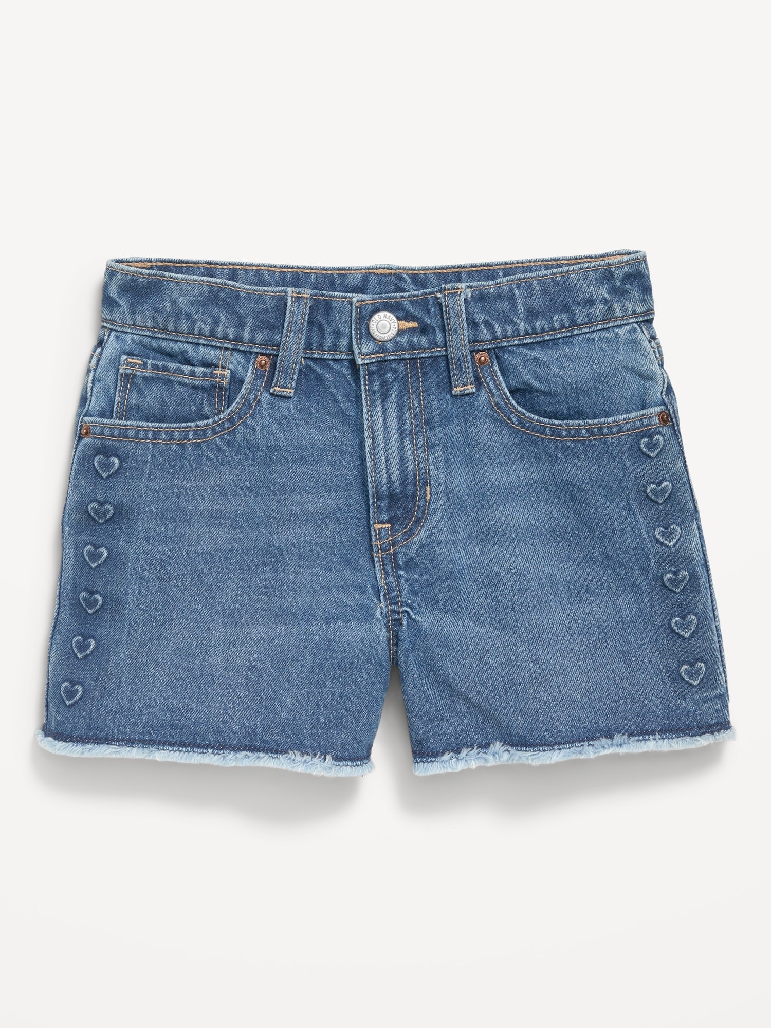 High-Waisted Frayed-Hem Jean Shorts for Girls