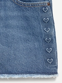 View large product image 5 of 5. High-Waisted Frayed-Hem Jean Shorts for Girls
