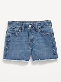 Image number 1 showing, High-Waisted Frayed-Hem Jean Shorts for Girls