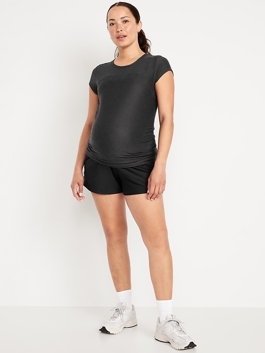 Image number 6 showing, Maternity Rollover-Waist PowerSoft Shorts -- 3-inch inseam