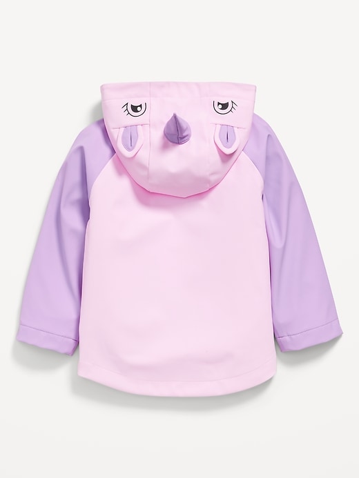 Image number 3 showing, Water-Resistant Critter Hooded Jacket for Toddler Girls