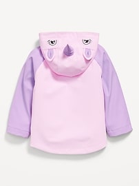 View large product image 3 of 3. Water-Resistant Critter Hooded Jacket for Toddler Girls