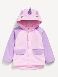 Image number 2 showing, Water-Resistant Critter Hooded Jacket for Toddler Girls