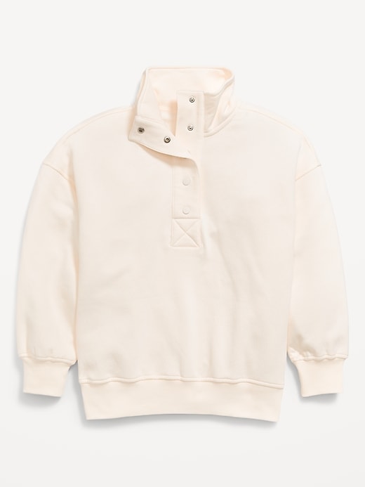 Image number 3 showing, Oversized Snap-Button Sweatshirt for Girls