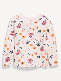 Image number 1 showing, Printed Long-Sleeve T-Shirt for Toddler Girls