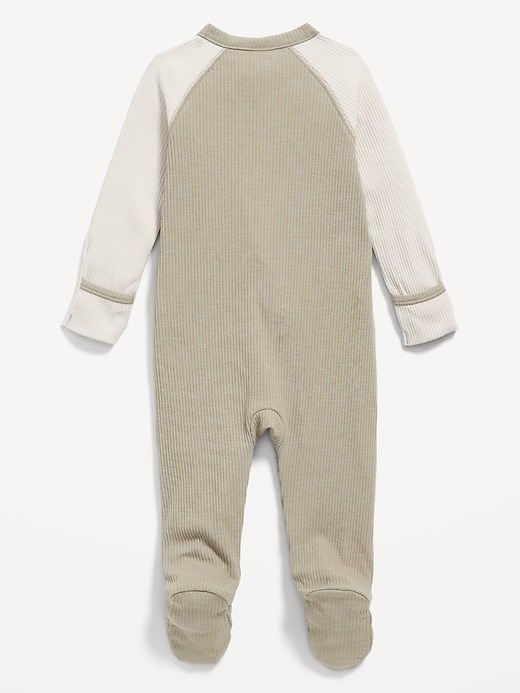 View large product image 2 of 2. Ribbed 2-Way-Zip Sleep & Play Footed One-Piece for Baby