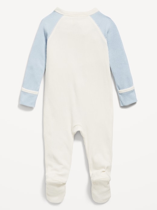 View large product image 2 of 2. Ribbed 2-Way-Zip Sleep & Play Footed One-Piece for Baby