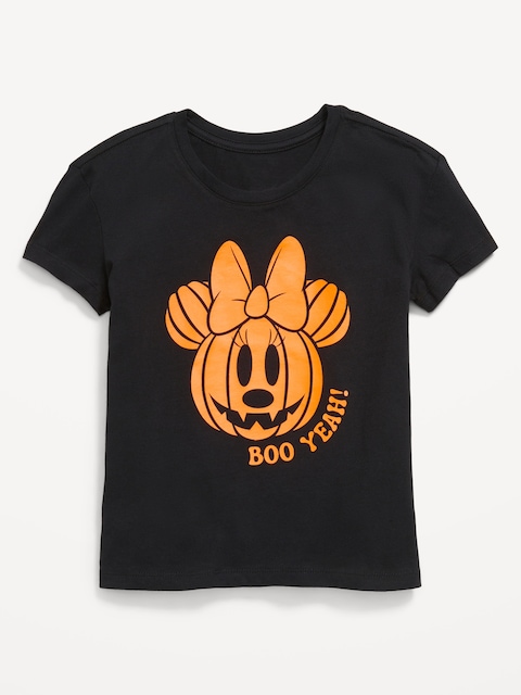 Disney© Pumpkin Minnie Mouse Graphic T-Shirt for Girls - Black