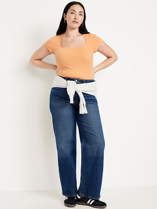 Image number 3 showing, Ribbed Square-Neck T-Shirt