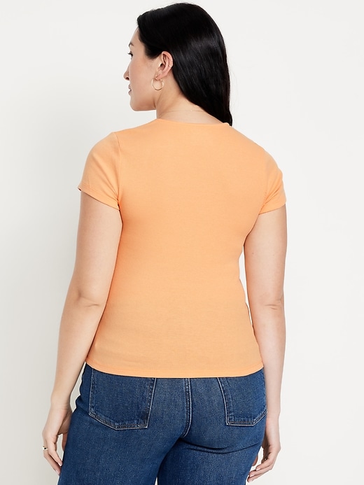 Image number 5 showing, Ribbed Square-Neck T-Shirt